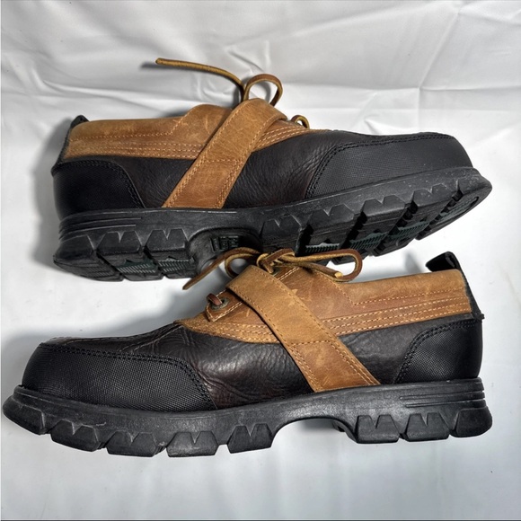 Y2K Vtg Polo Sport Ralph Lauren Leather Trail Shoes Men 10.5 D Brown Duck Toe - Picture 6 of 7
